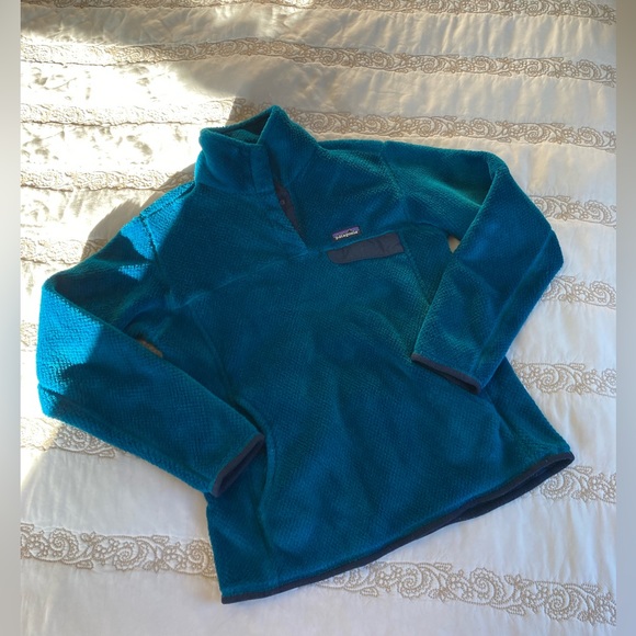 Peacock blue Patagonia re-tool pullover jacket size M EUC - Picture 8 of 9
